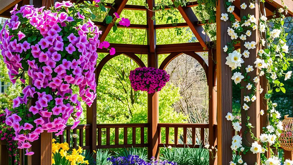 vibrant flowers for gazebos