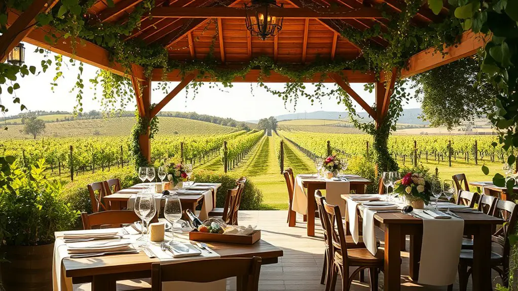 vineyard themed gazebo wine tasting