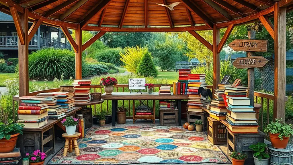 vintage book fair setup