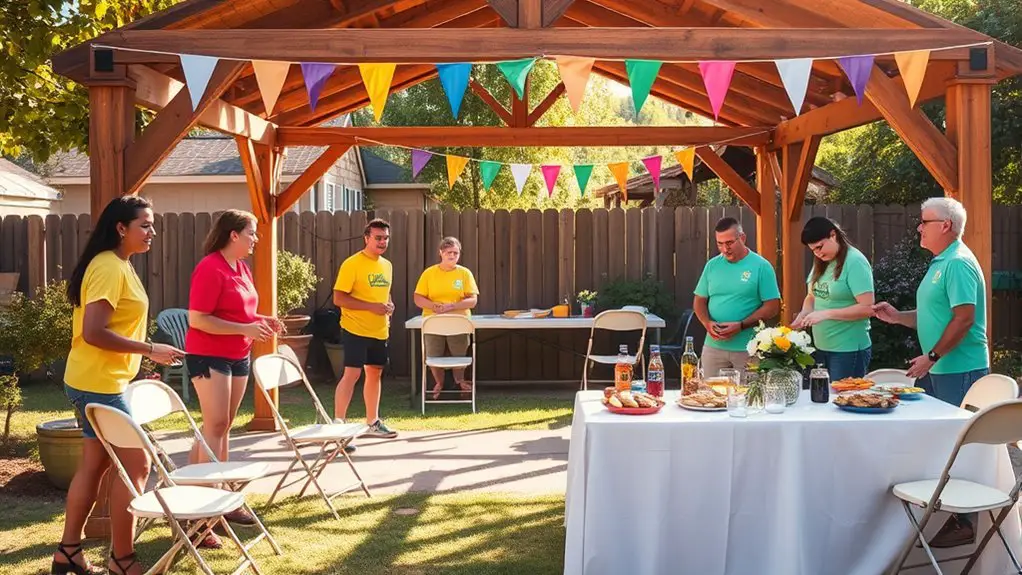volunteer meet up gazebo setup