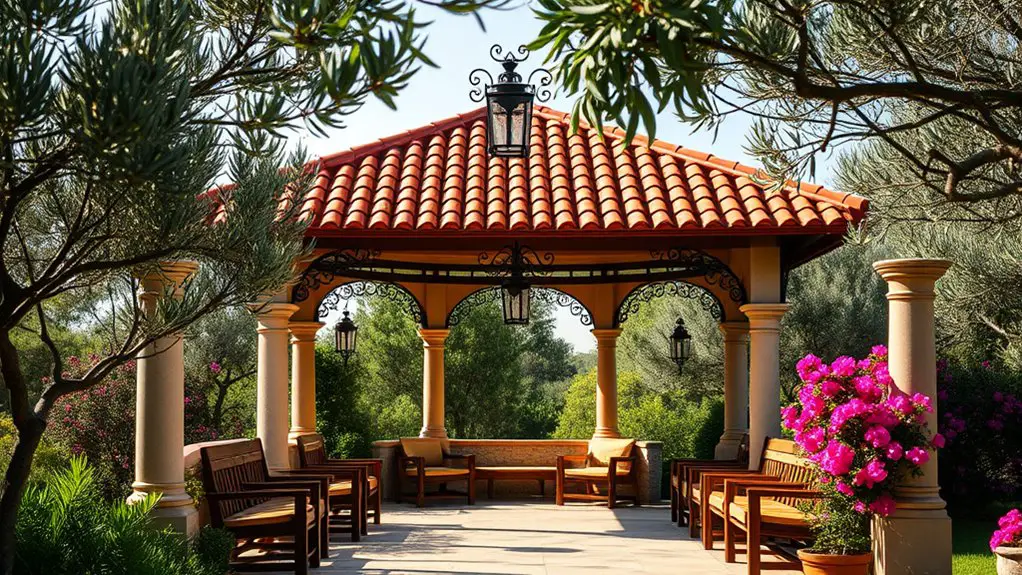 warm mediterranean gazebo ambiance