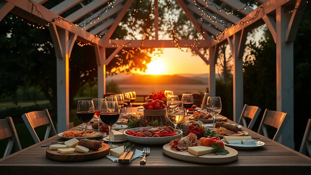 wine tasting under gazebo