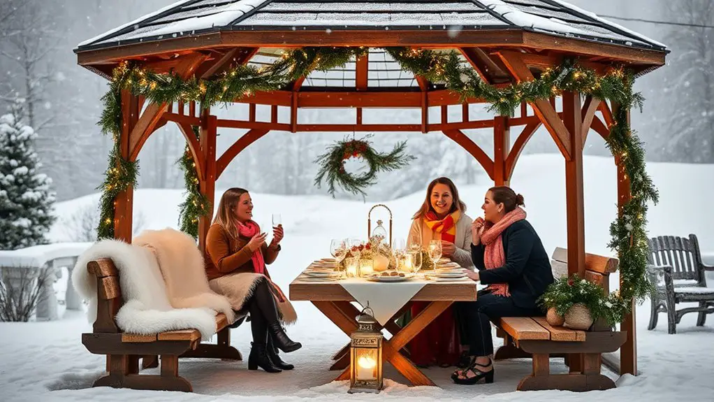 winter outdoor party gazebo