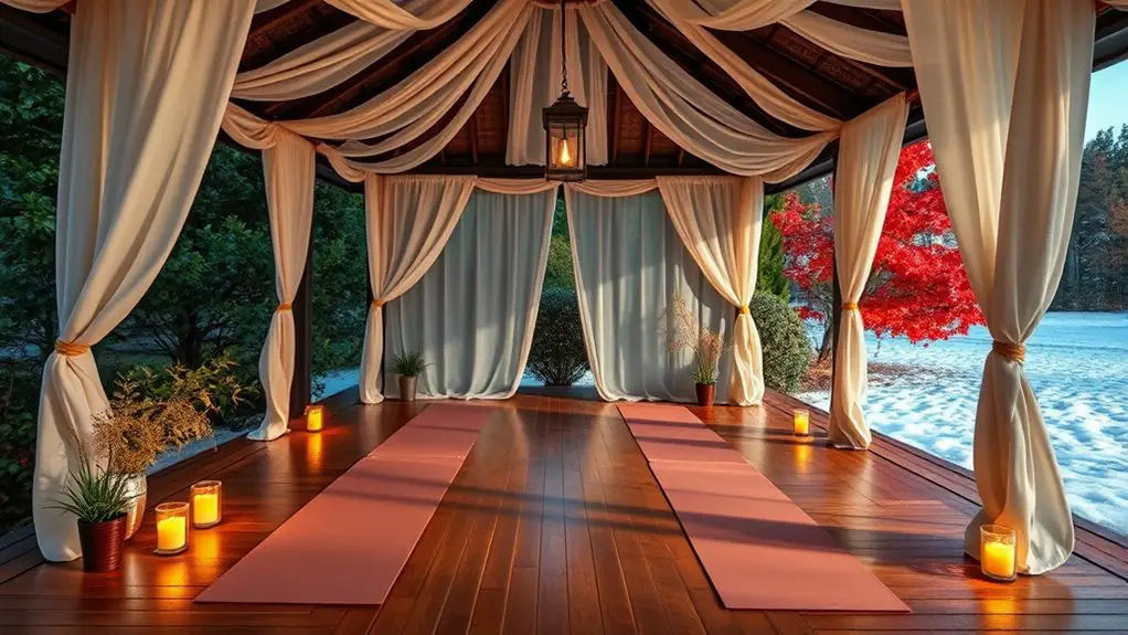 year round gazebo yoga retreat