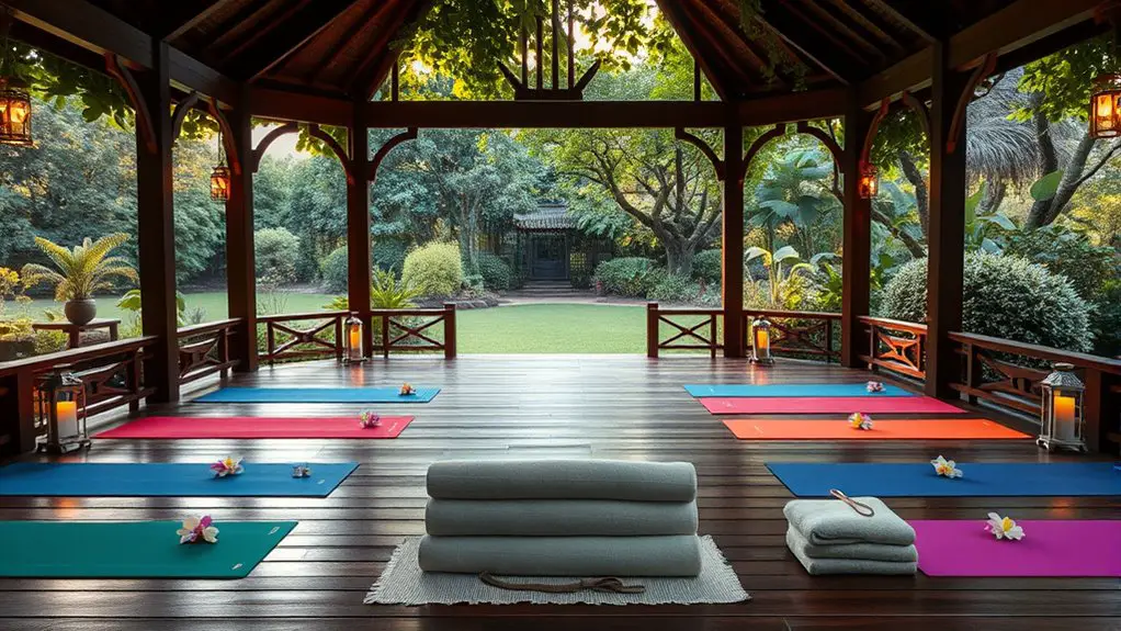 yoga class gazebo organization