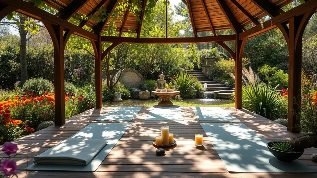 yoga retreat in gazebo
