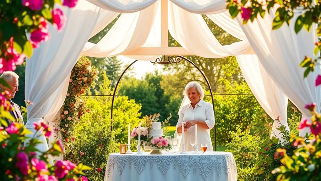 anniversary gazebo celebration setup