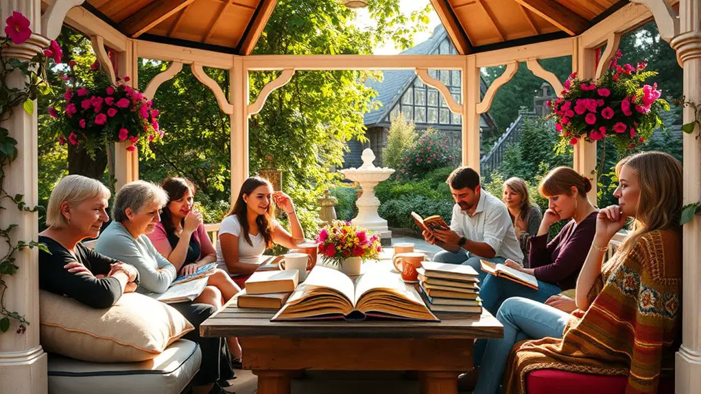 book club in gazebo