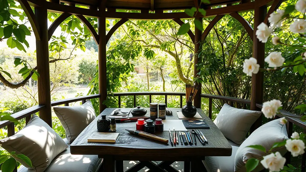 calligraphy class in gazebo