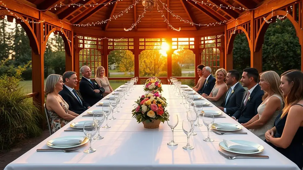 charity dinner under gazebo