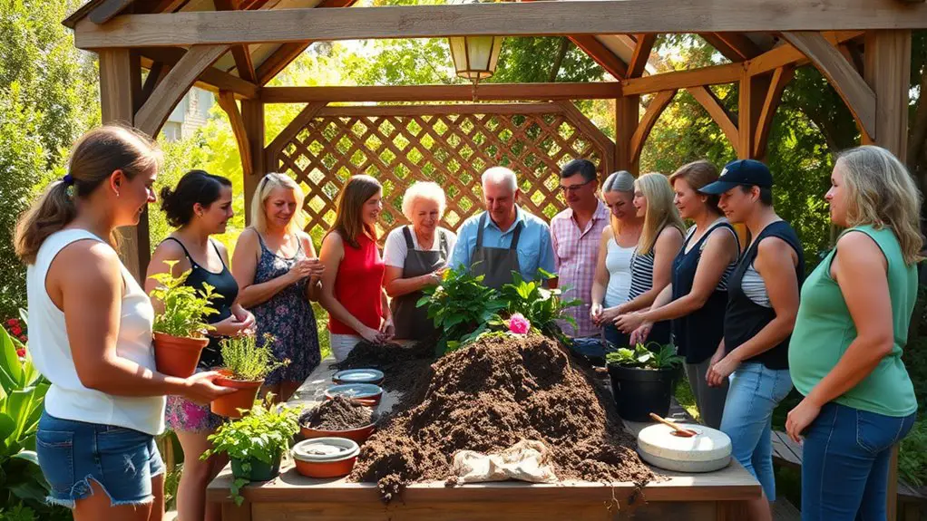 composting workshop in gazebo
