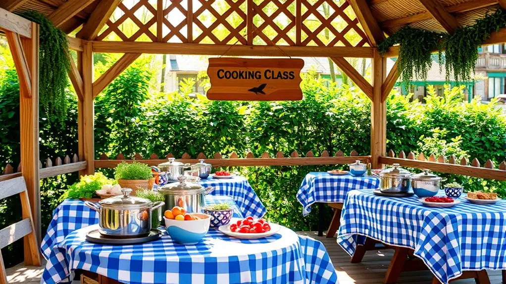 cooking class gazebo setup