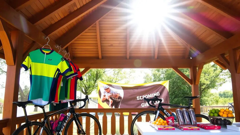 cycling challenge under gazebo