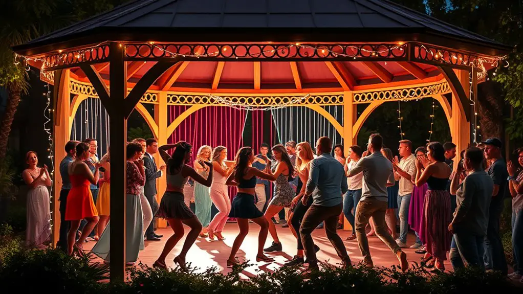dance battle in gazebo
