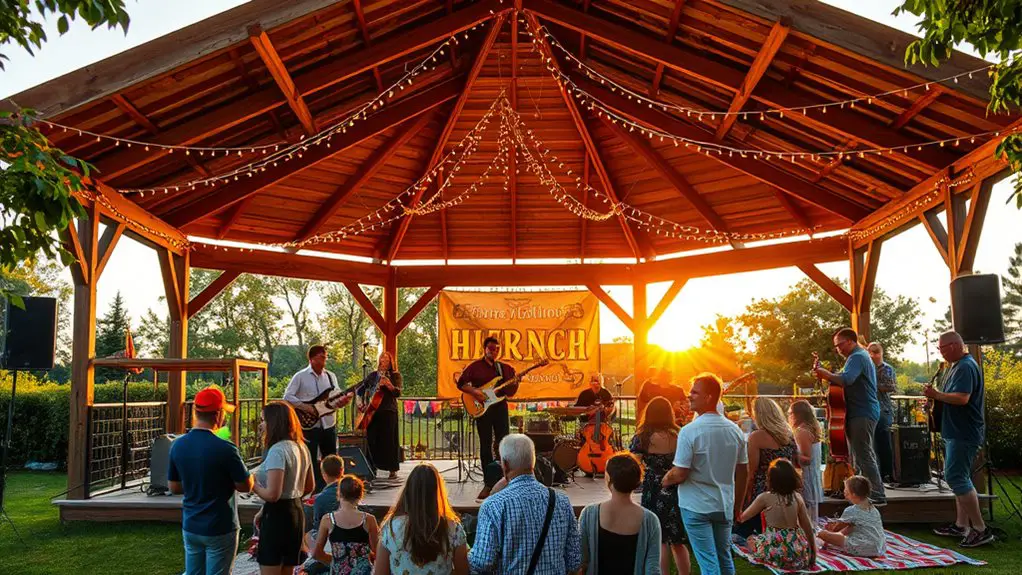 diverse music festival gazebo