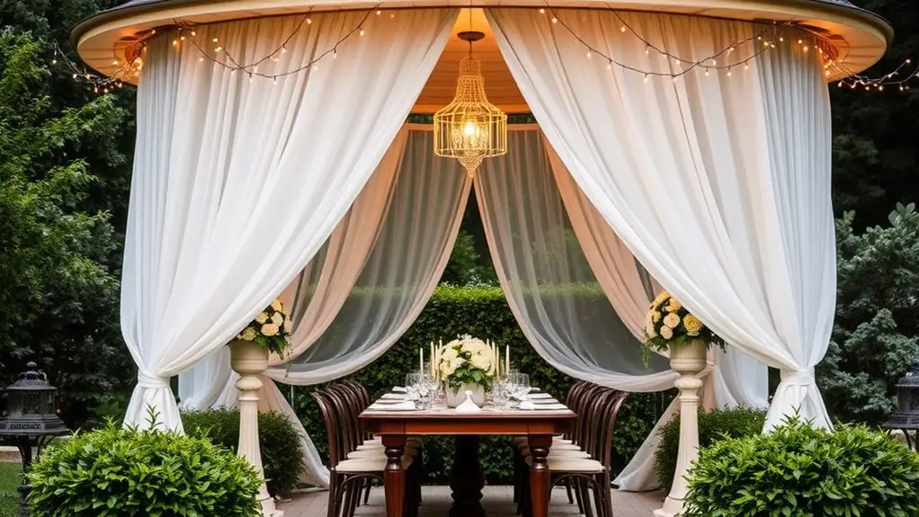 engagement party gazebo setup