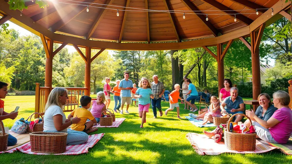 family fun in gazebo