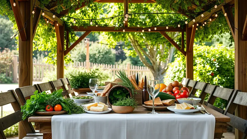 farm to table gazebo dining