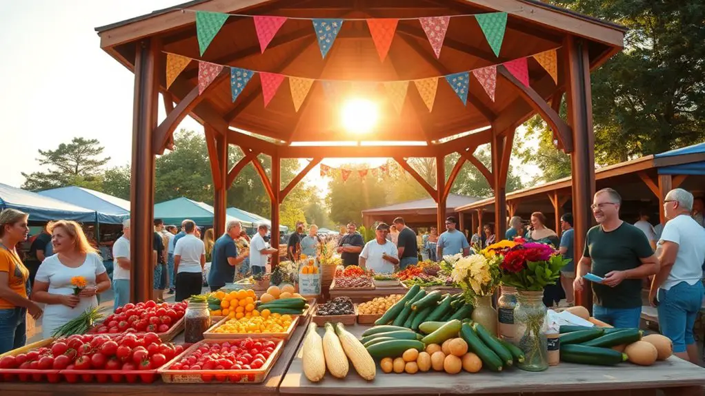 farmers market under gazebo