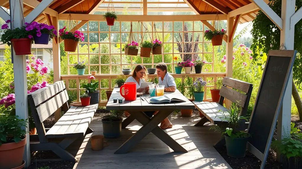gardening class in gazebo
