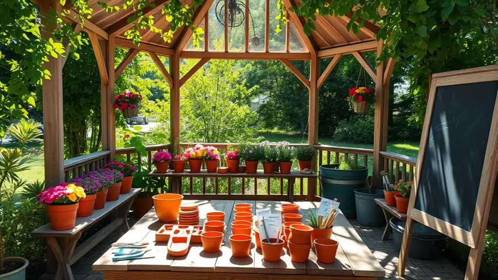 gardening class in gazebo