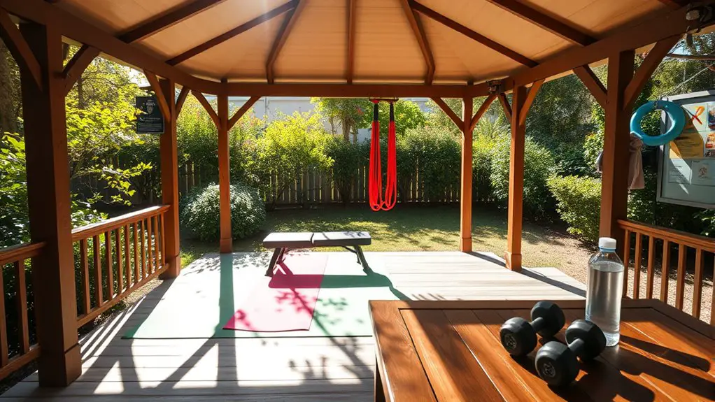 gazebo fitness station setup