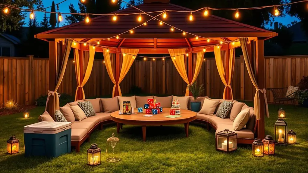 gazebo game night setup