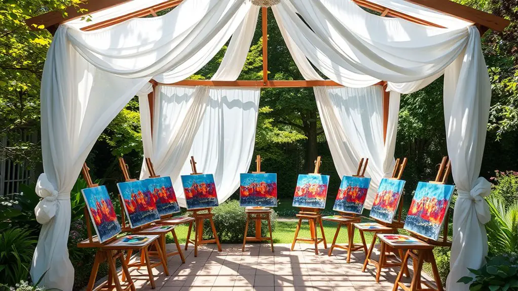 gazebo setup for art class