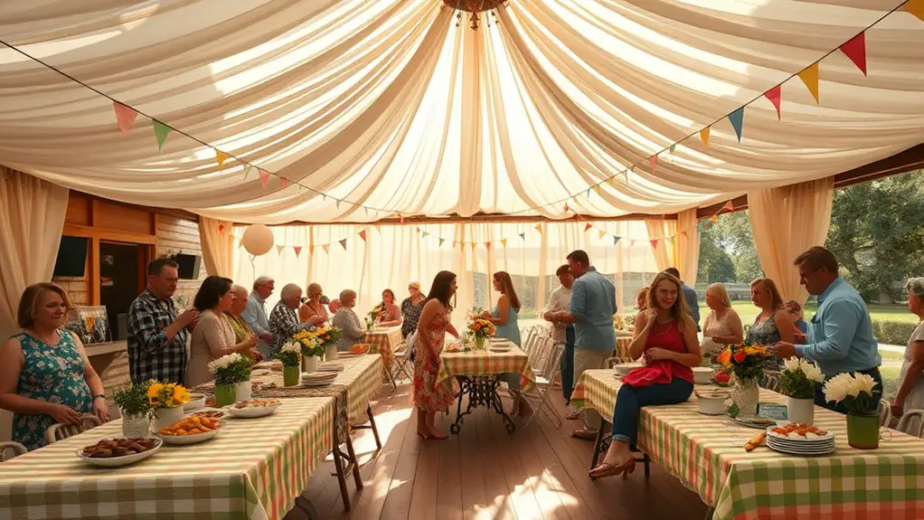 gazebo setup for potluck