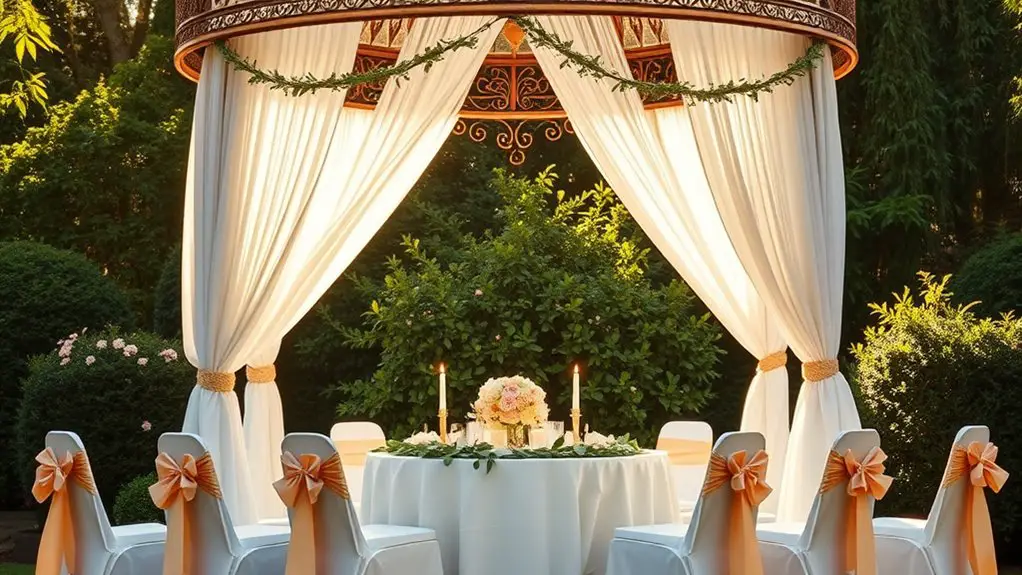 gazebo wedding reception setup