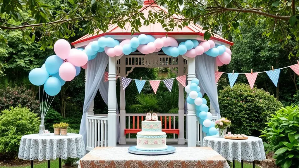 gender reveal gazebo decorations