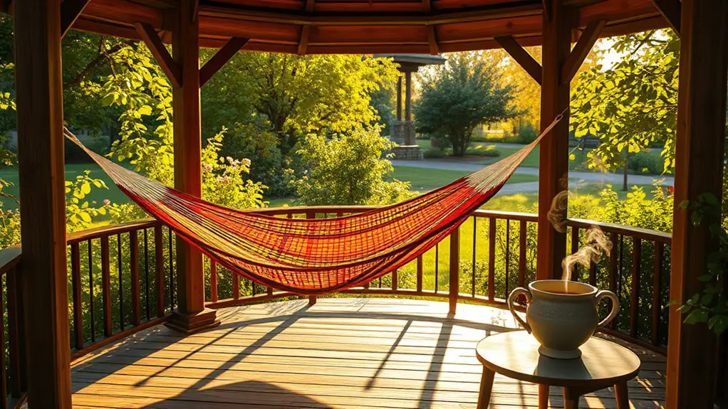 hammock relaxation in gazebo
