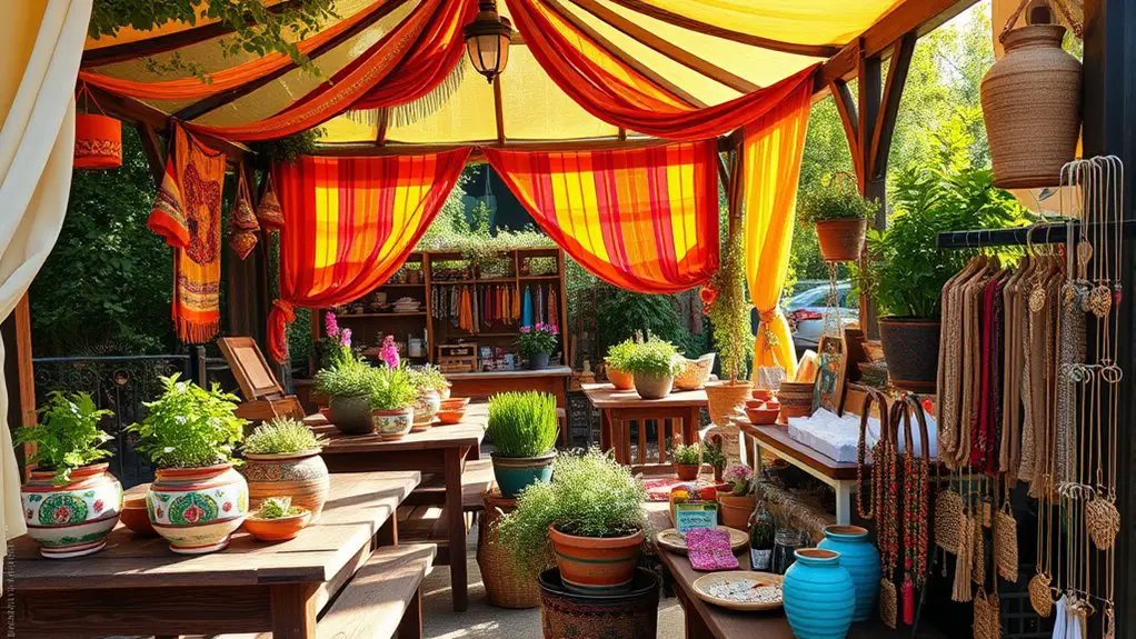 handmade goods in gazebo