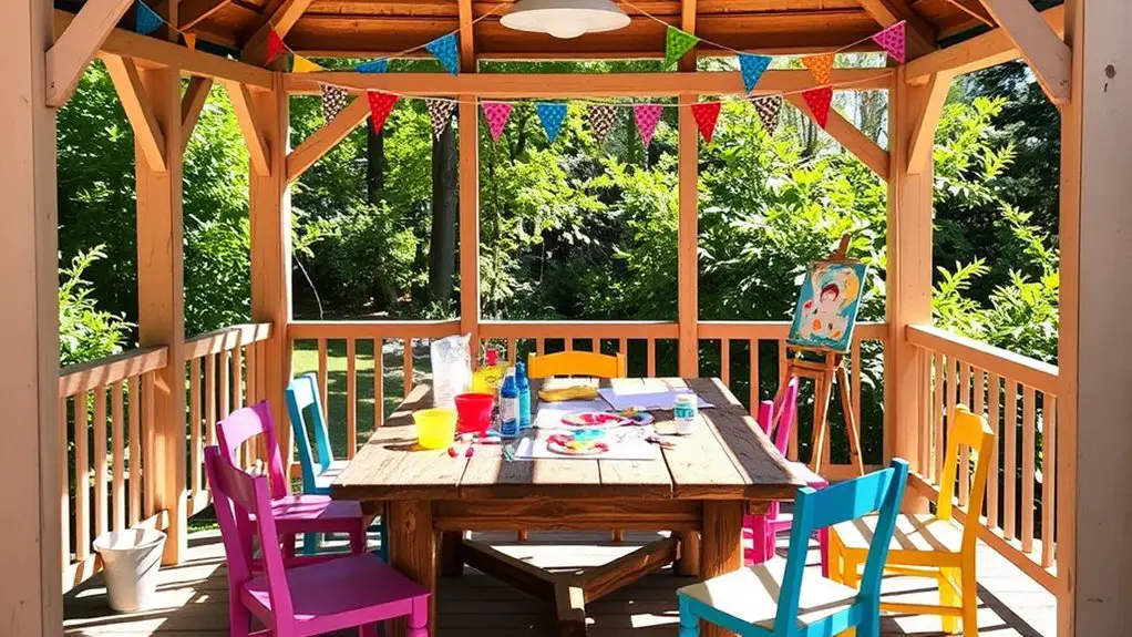kids crafting space gazebo