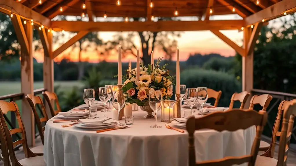 outdoor gazebo dinner party