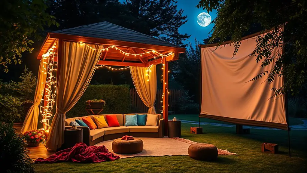 outdoor movie night gazebos