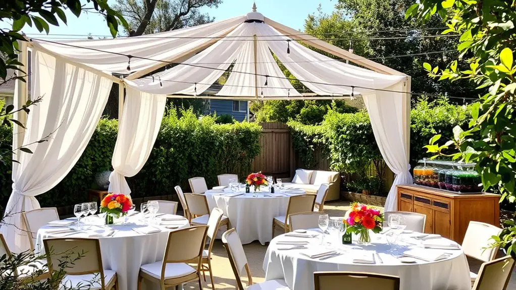 outdoor networking gazebo setup