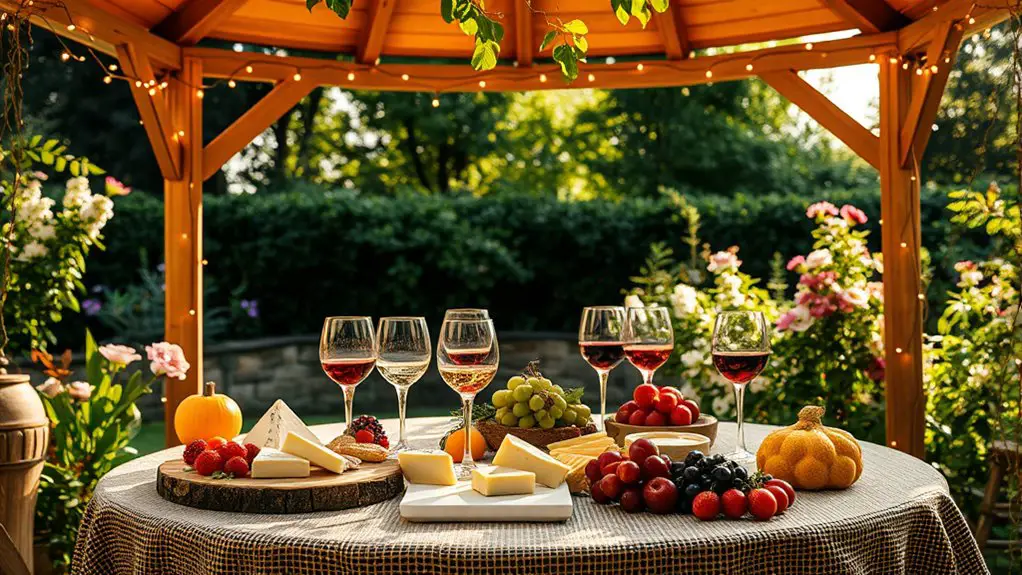 outdoor wine and cheese