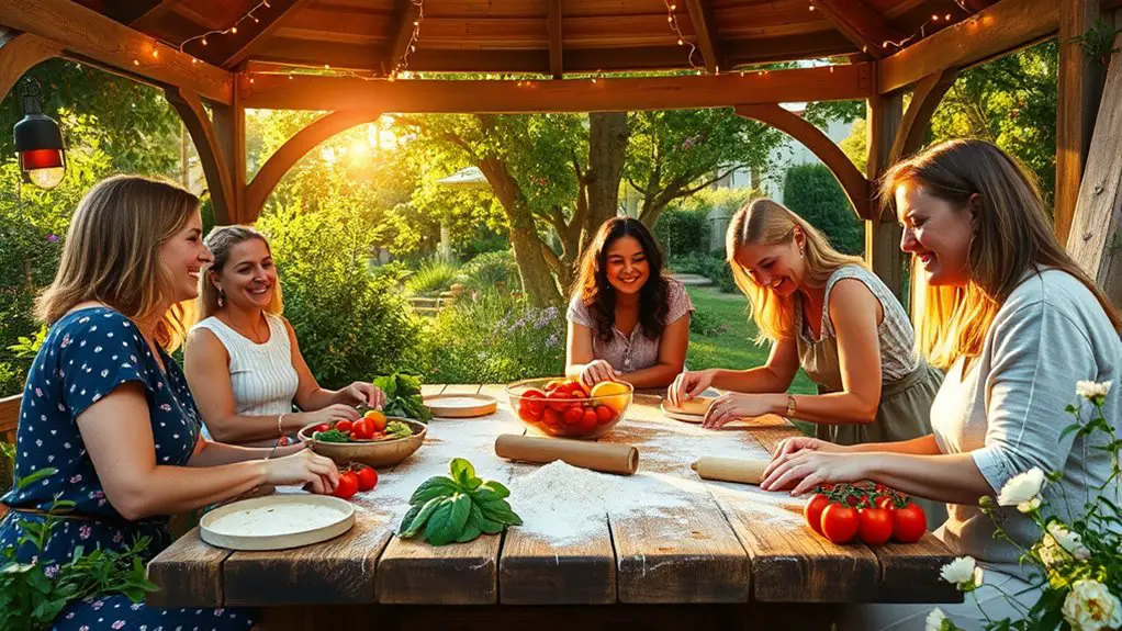 pasta making class outdoors