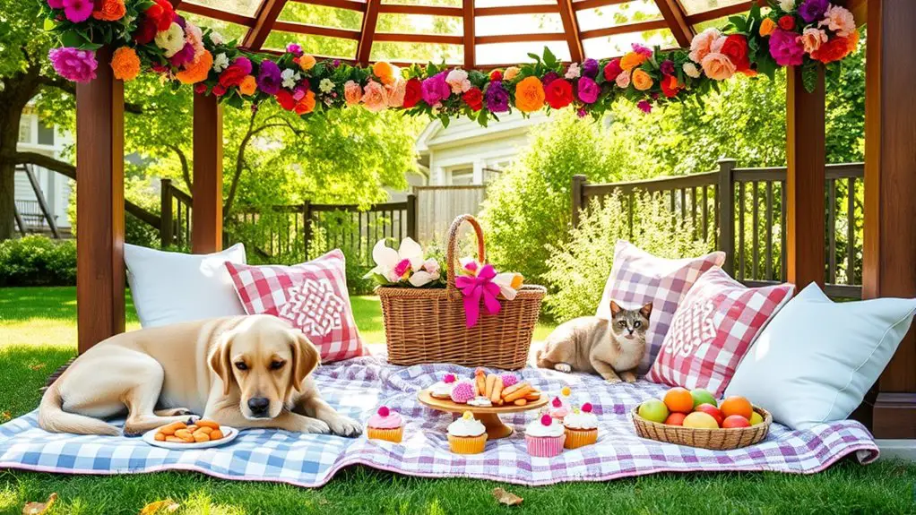 pet friendly gazebo picnic setup