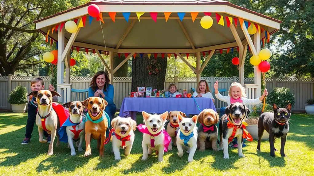 pet parade in gazebo