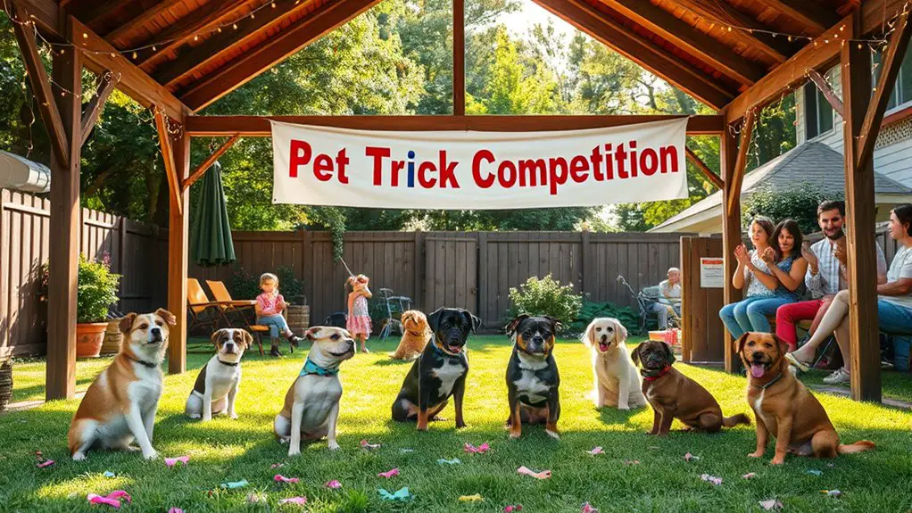 pet tricks under gazebo