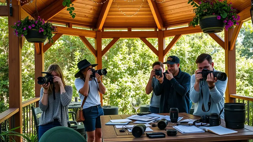 photography class in gazebo