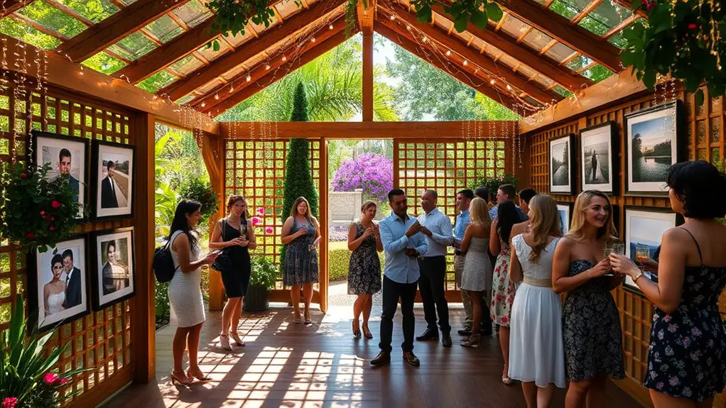 photography showcase under gazebo
