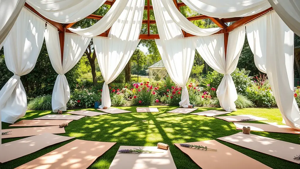 restorative yoga gazebo event
