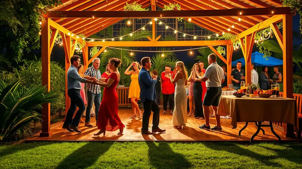 salsa dancing in gazebo