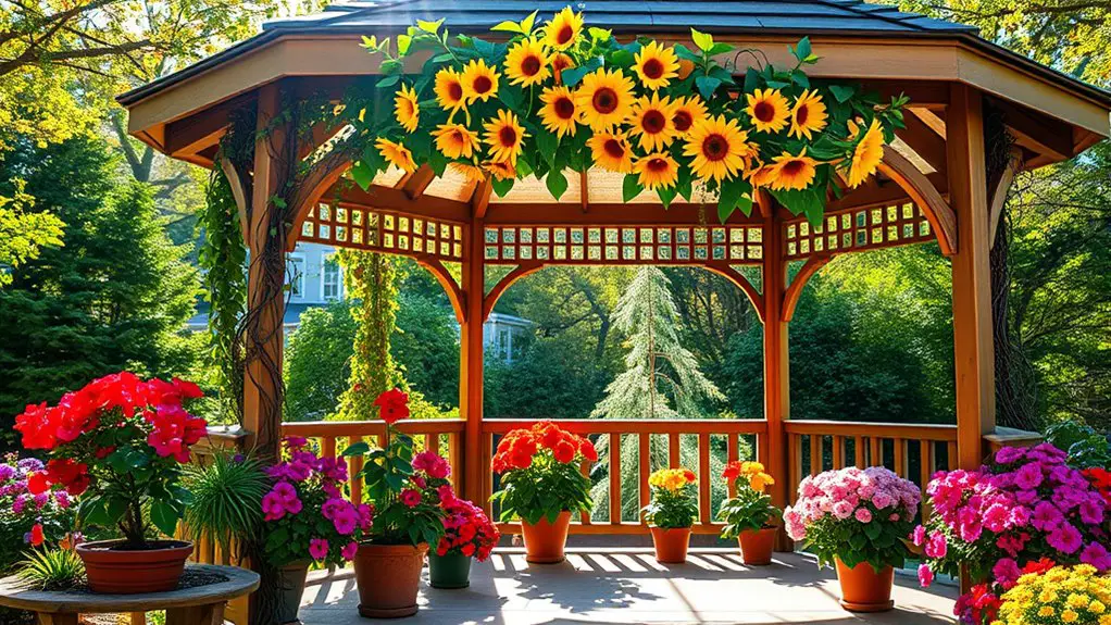 seasonal flowers gazebo decor