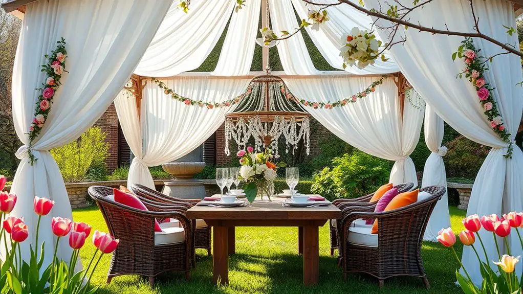 spring garden party setup