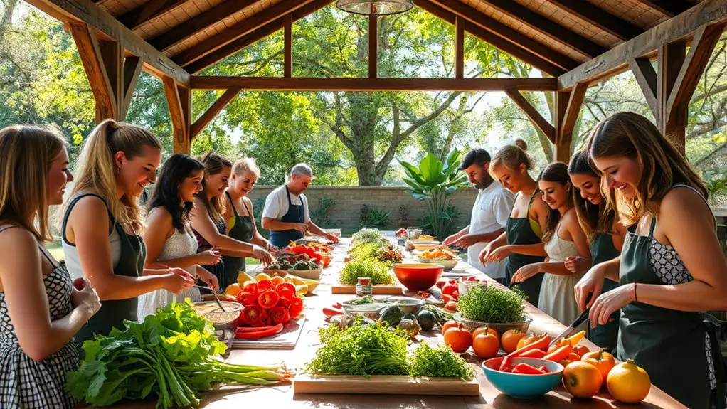 vegan cooking class outdoors