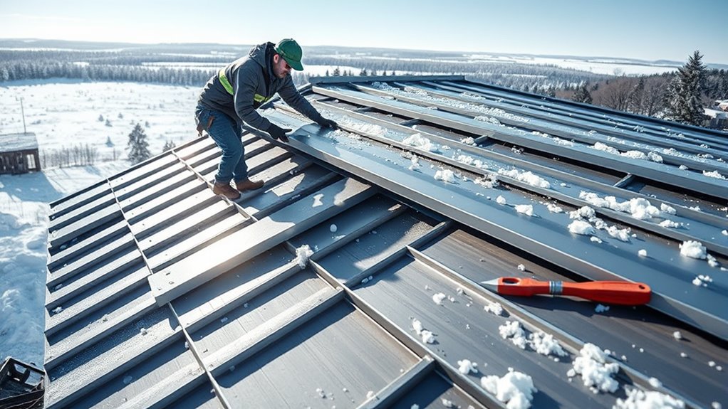 angled roofs snow shedding